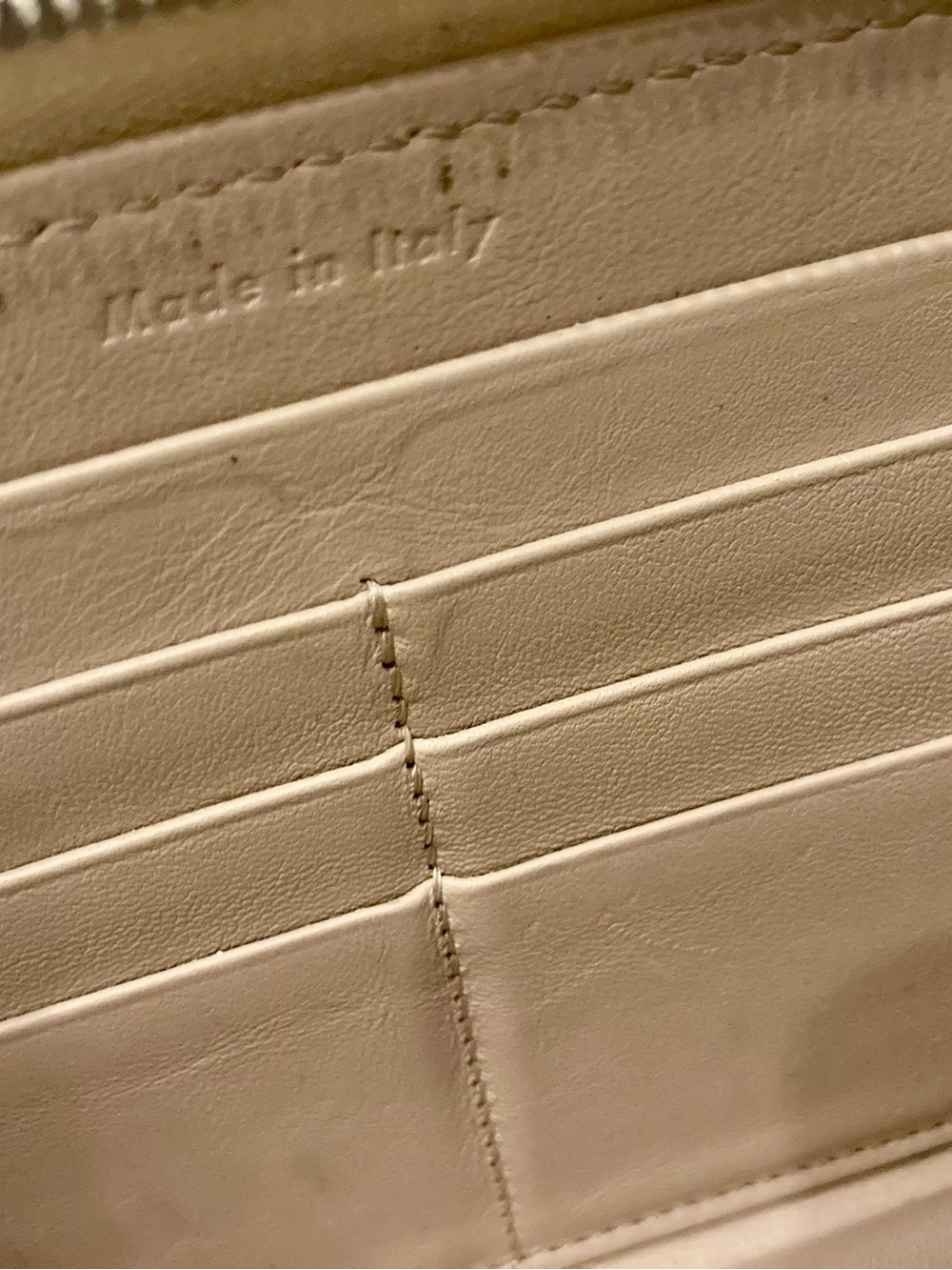 Celine Long Leather Zip Around Wallet Color-block Beige and Black - Preloved - Picture 13 of 13